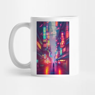 A Man in Tokyo Neon Anime Japan Vibes <3 Mug